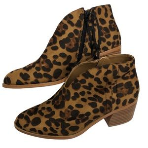 🆕 Cheetah Faux Suede Booties